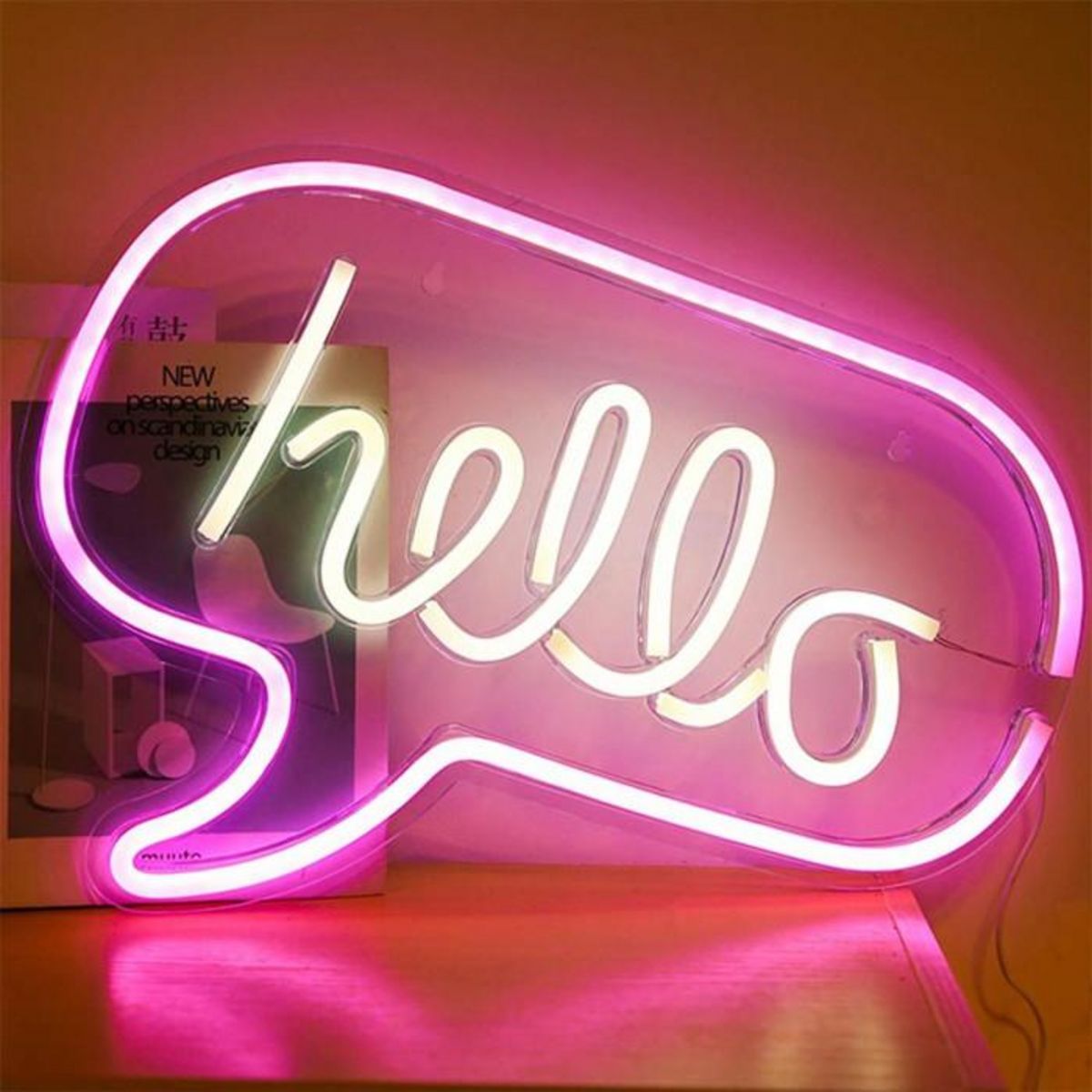 Paris Prix Lampe Design Néon  Hello  43cm Blanc