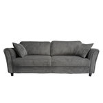 CONCEPT USINE Canapé droit 4 places en velours côtelé gris foncé LUCERNE