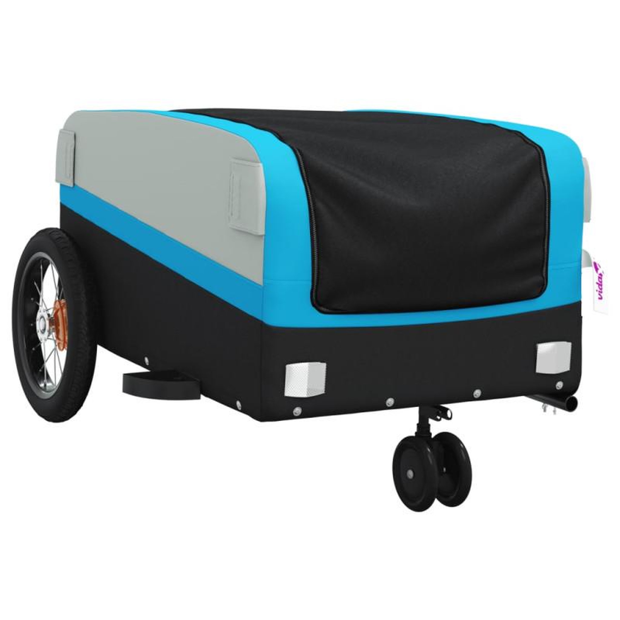 Voir la diapositive 4 : VIDAXL Remorque de vélo noir et bleu 30 kg fer