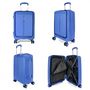 Voir la diapositive 4 : David Jones Lot 3 valises rigides dont 1 cabine porte-ordinateur 17  TSA