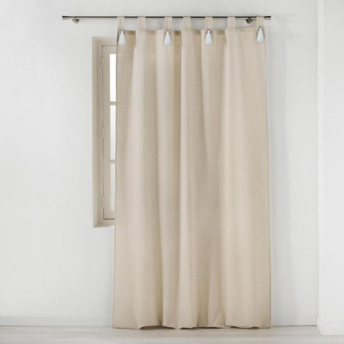 Paris Prix Rideau à Passants Pompons  Cyrine  140x240cm Beige