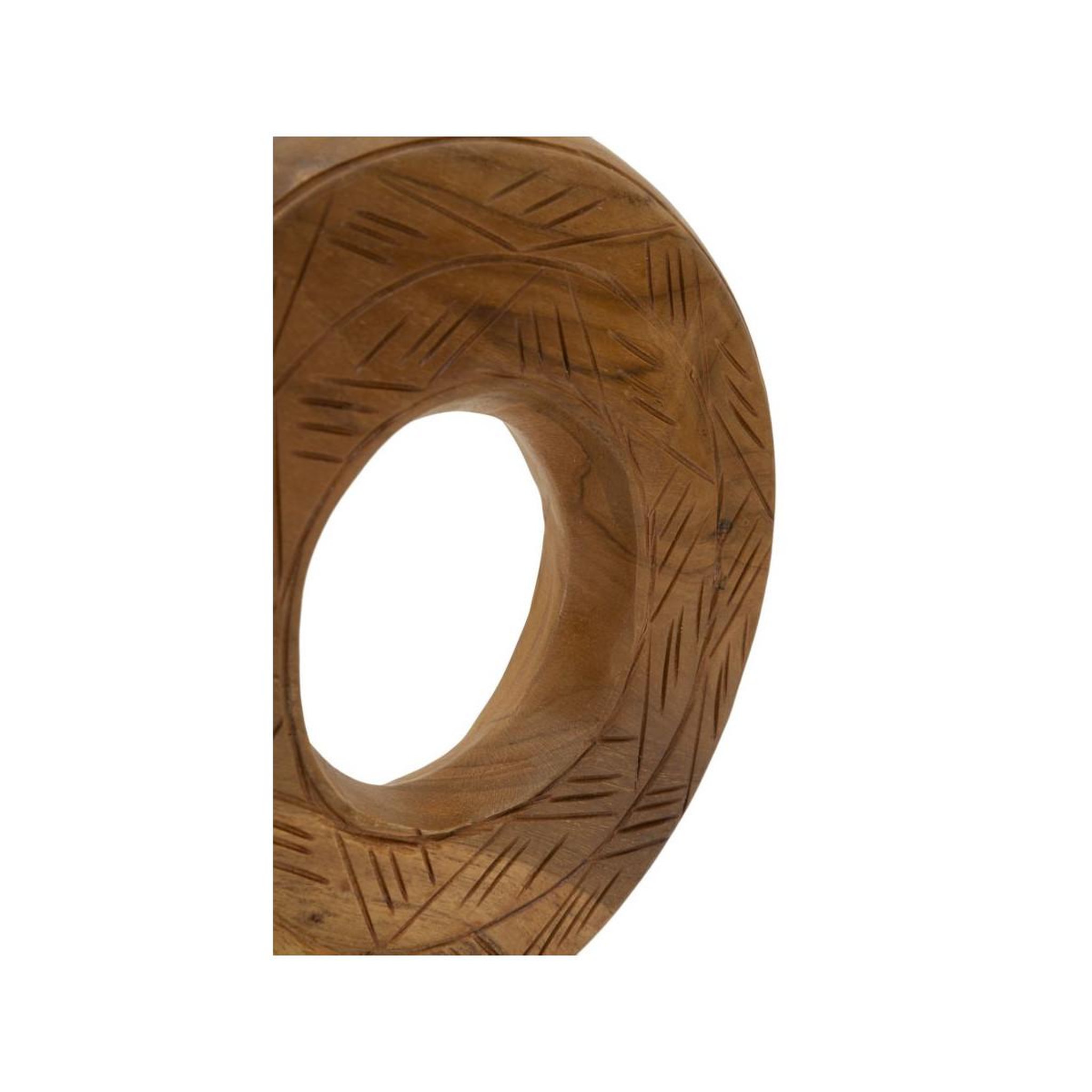 Voir la diapositive 4 : Paris Prix Objet déco rond en teck  dorat  28cm naturel
