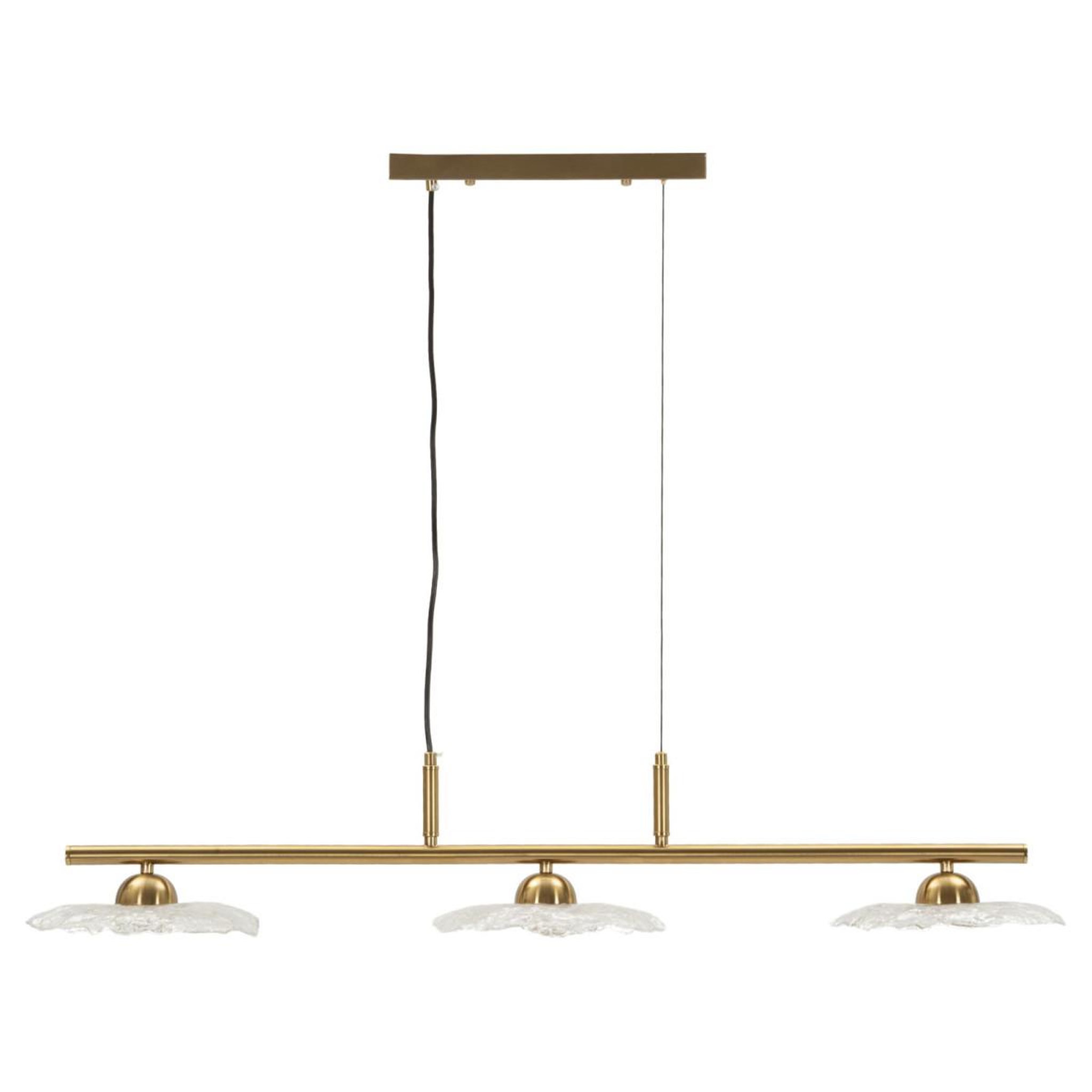 Paris Prix Suspension 3 lumières  emily  100cm or & transparent