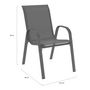 Voir la diapositive 6 : ID MARKET Salon de jardin MADRID table 190 CM et 8 chaises empilables gris anthracite plateau transparent