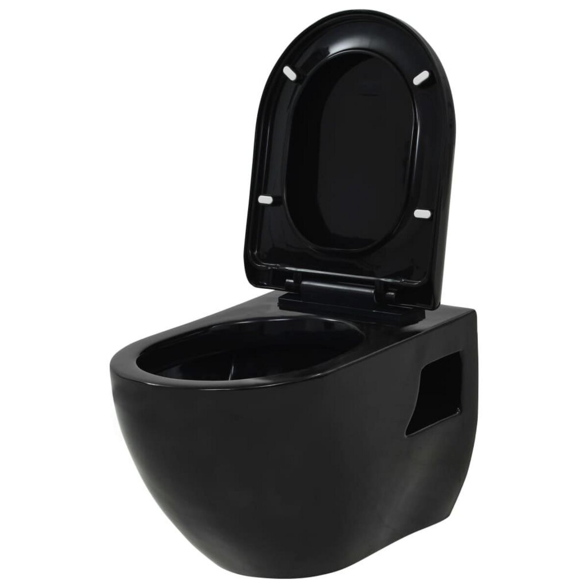 VIDAXL Toilette murale Ceramique Noir