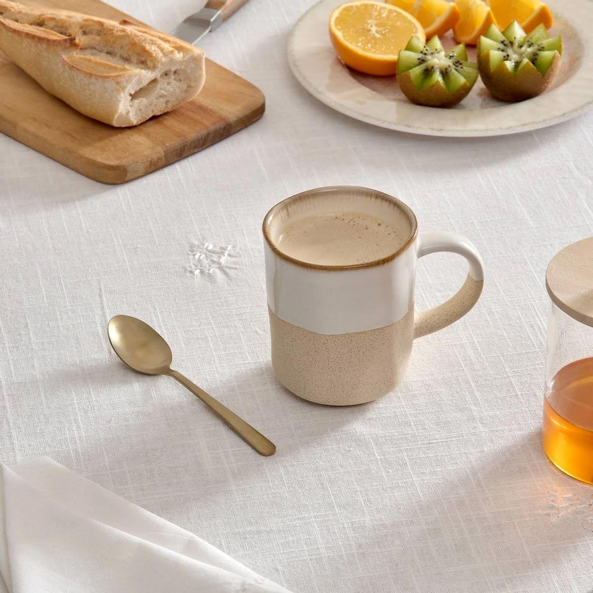 Voir la diapositive 3 : SECRET DE GOURMET Lot de 6 mugs en faïence  kate  34cl blanc