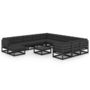 Voir la diapositive 2 : VIDAXL Salon de jardin 13 pcs avec coussins noir bois de pin massif