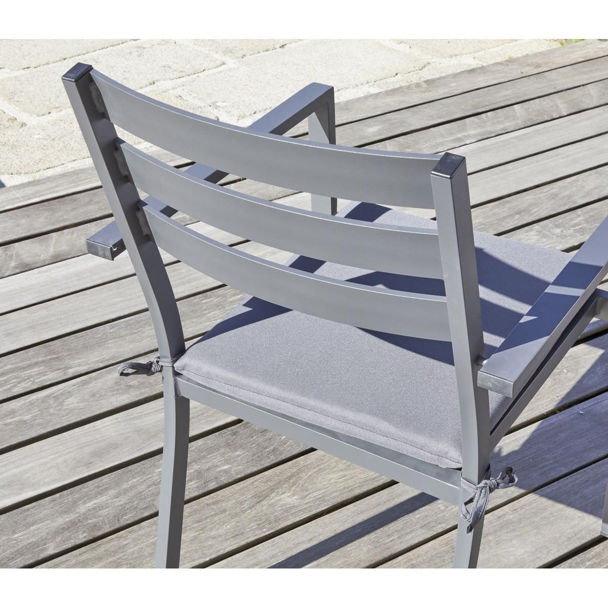 Voir la diapositive 5 : DCB GARDEN Fauteuil de Jardin Empilable  Pelosa  85cm Gris Anthracite