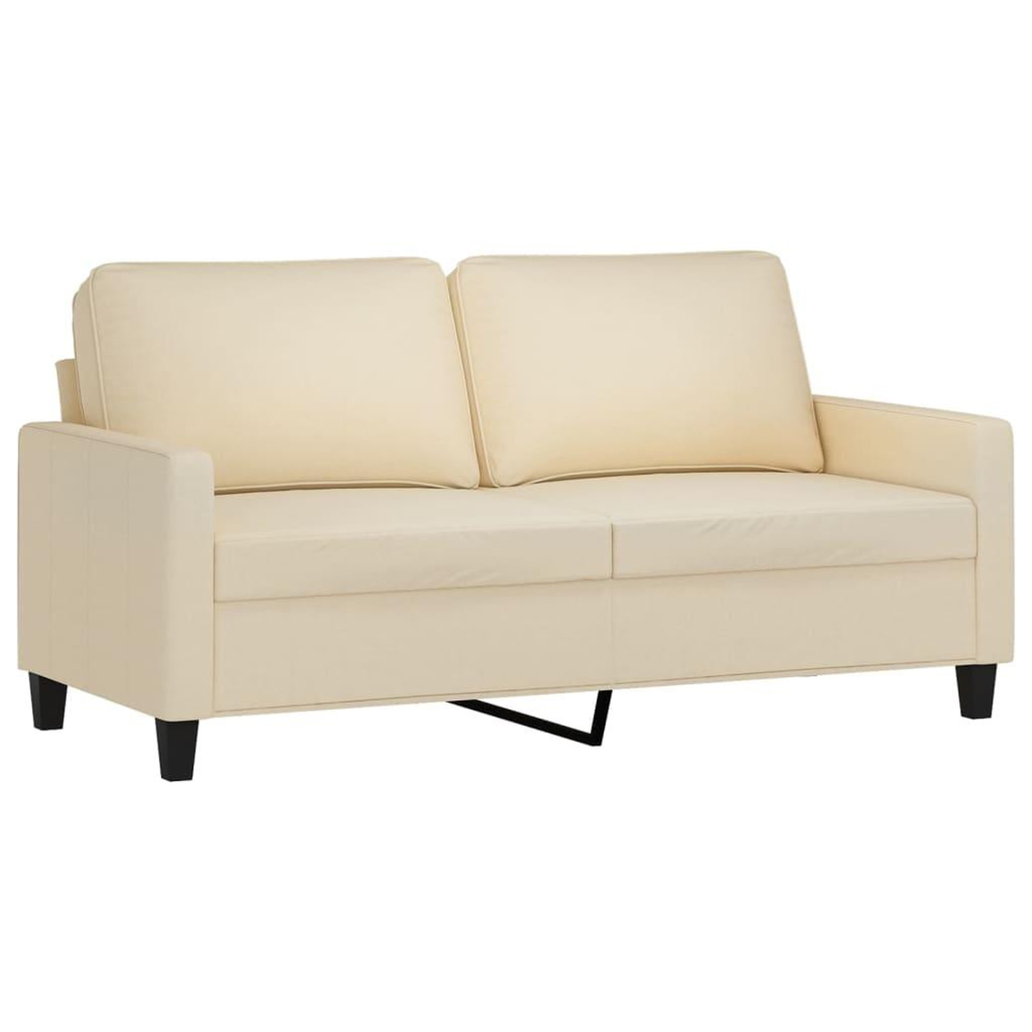 Voir la diapositive 4 : VIDAXL Ensemble de canapes 2 pcs avec coussins Creme Tissu