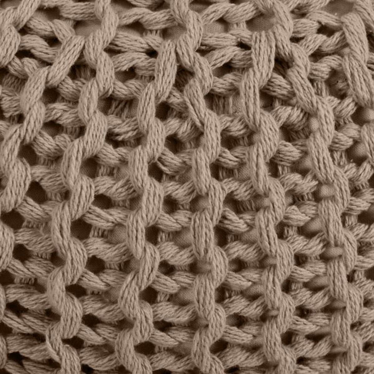 Rendez vous déco Pouf tricot rond en coton jaune moutarde D40 cm - Elisa