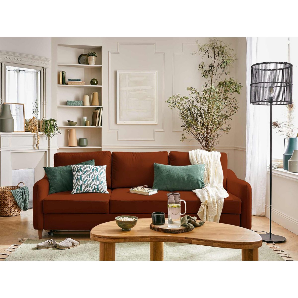 LISA DESIGN Will - canapé 3 places - convertible - en tissu