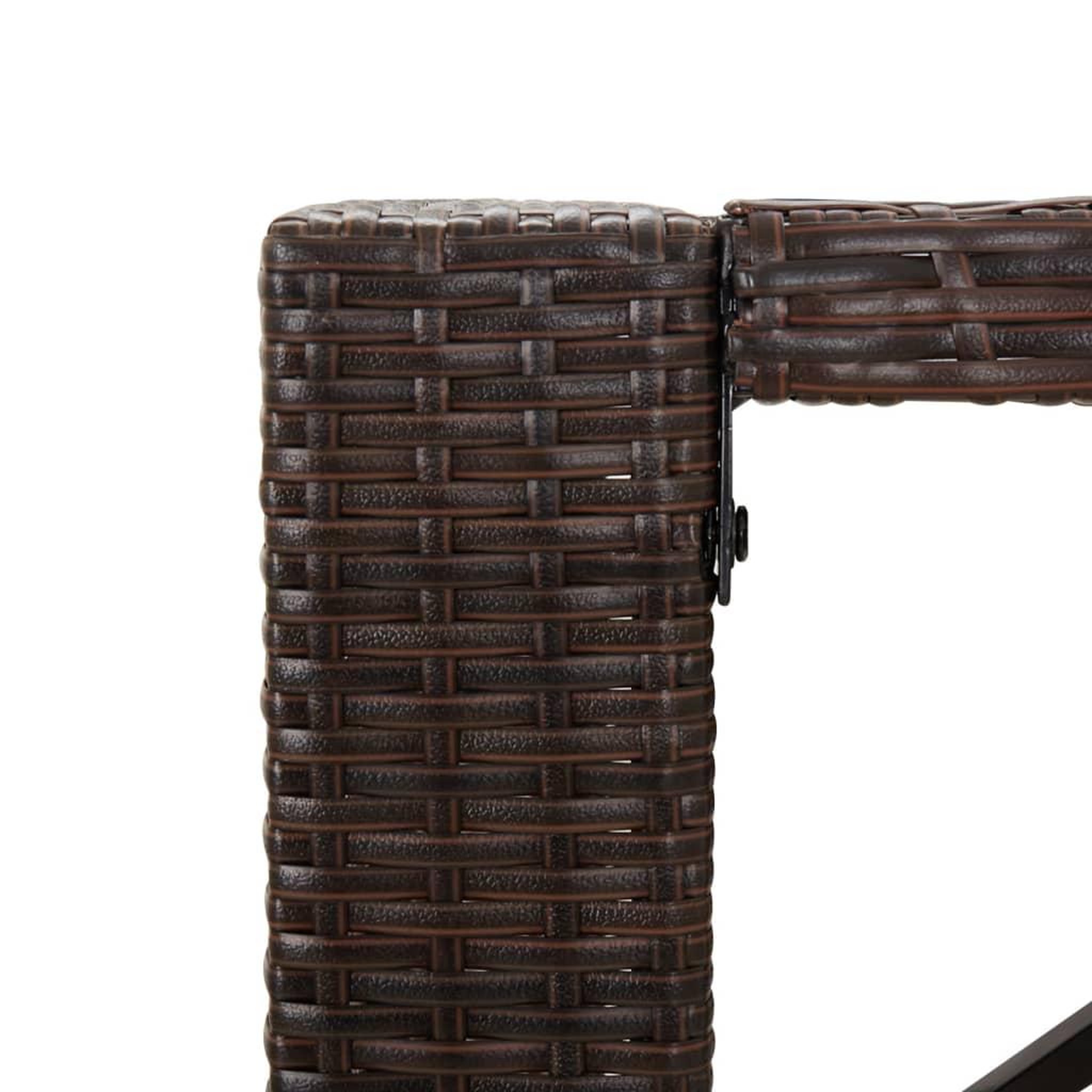 Voir la diapositive 5 : VIDAXL Table de bar et dessus en verre marron 145x80x110 cm poly rotin