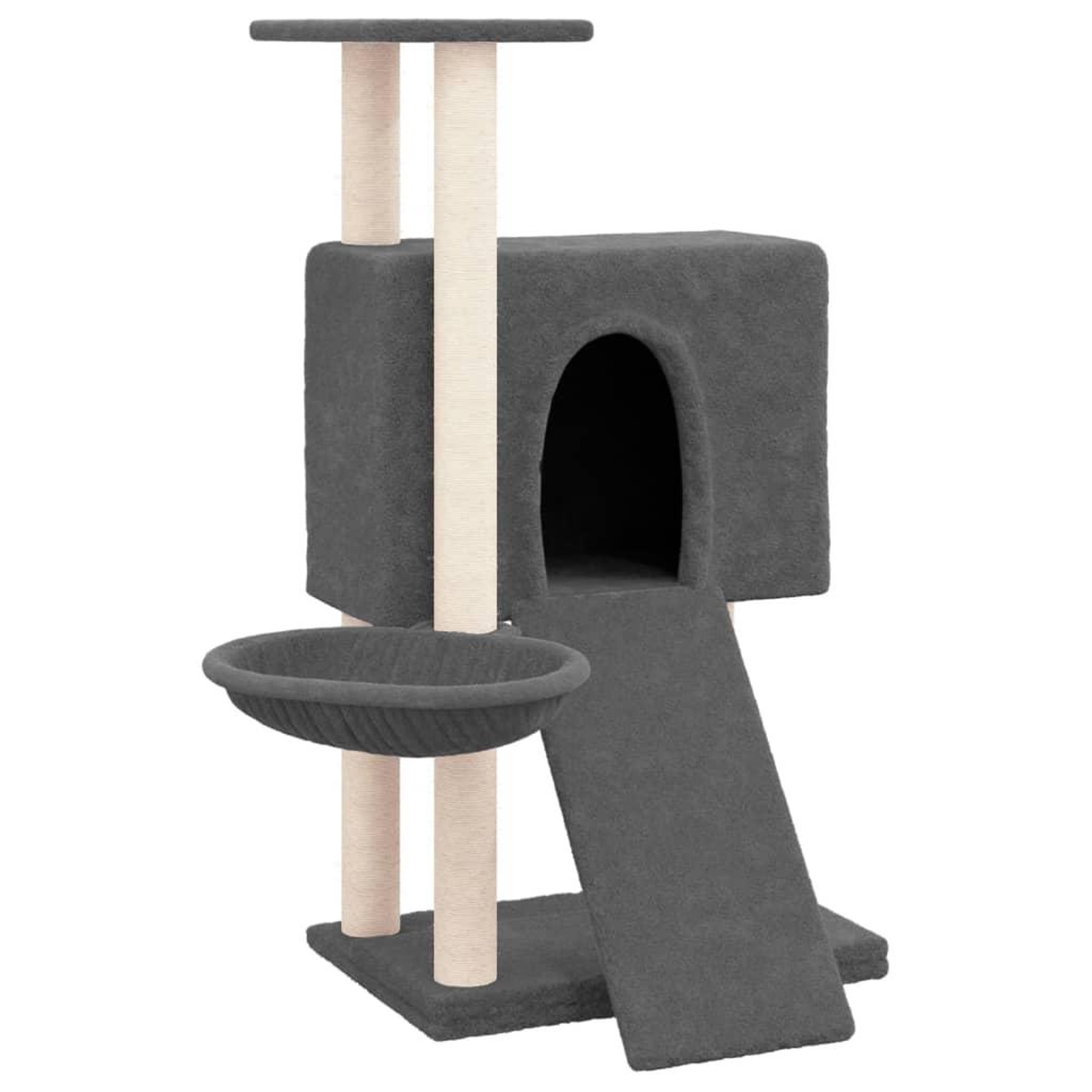 Voir la diapositive 2 : VIDAXL Arbre a chat avec griffoirs en sisal Gris fonce 96 cm
