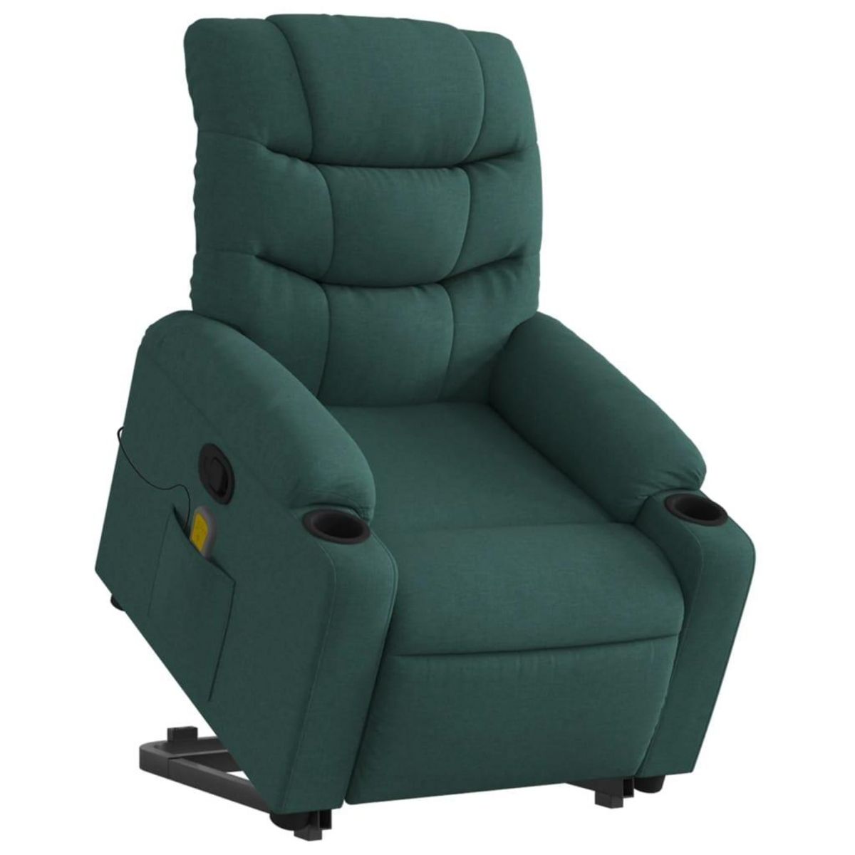 VIDAXL Fauteuil inclinable de massage Vert fonce Tissu
