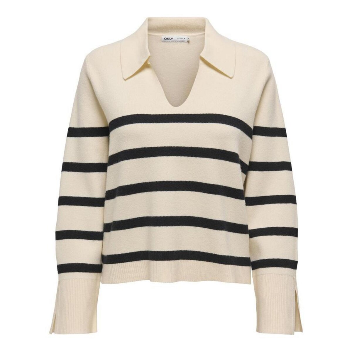Only Pull Ecru/Noir Femme Only Monica