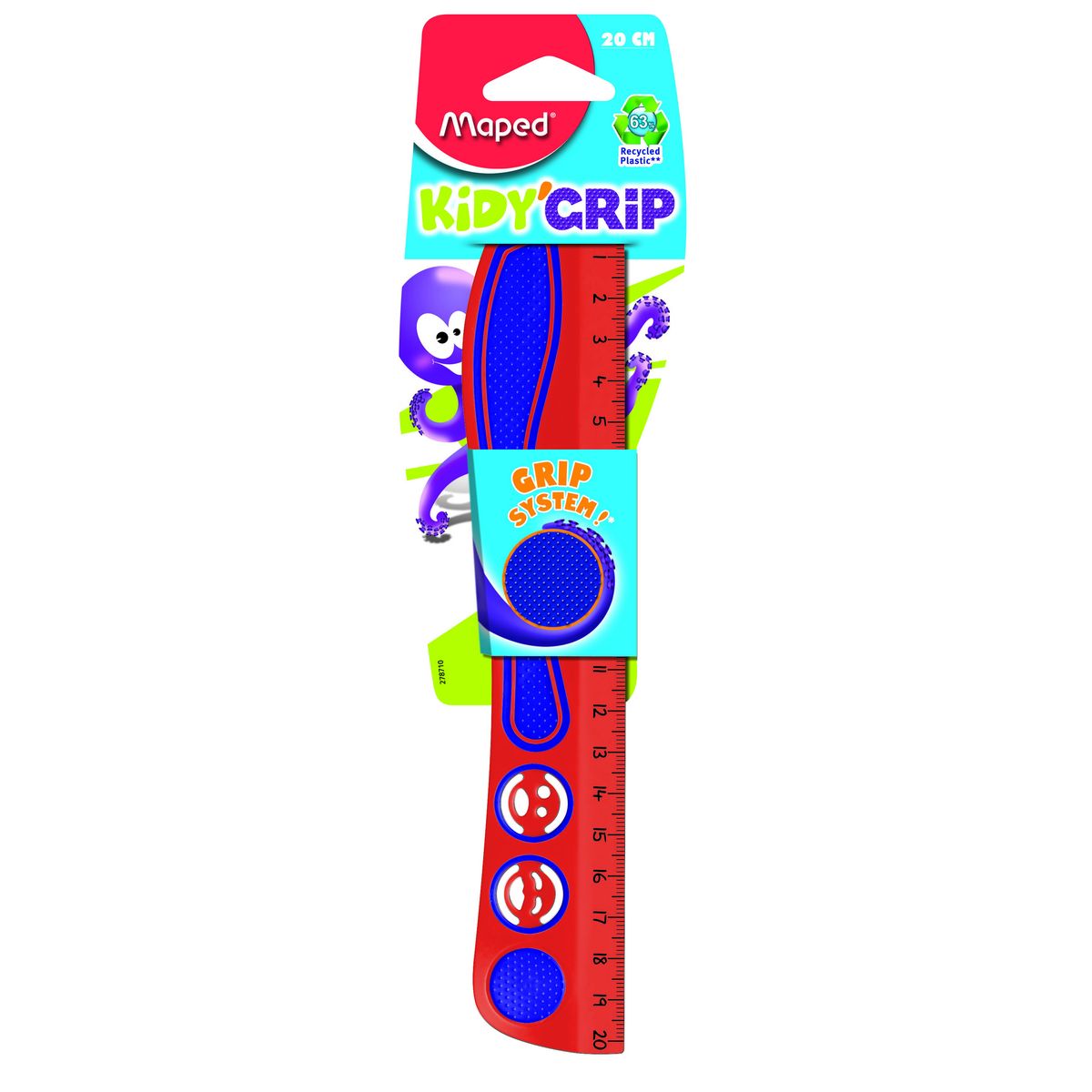 MAPED  Règle Kidy'Grip 20cm rouge