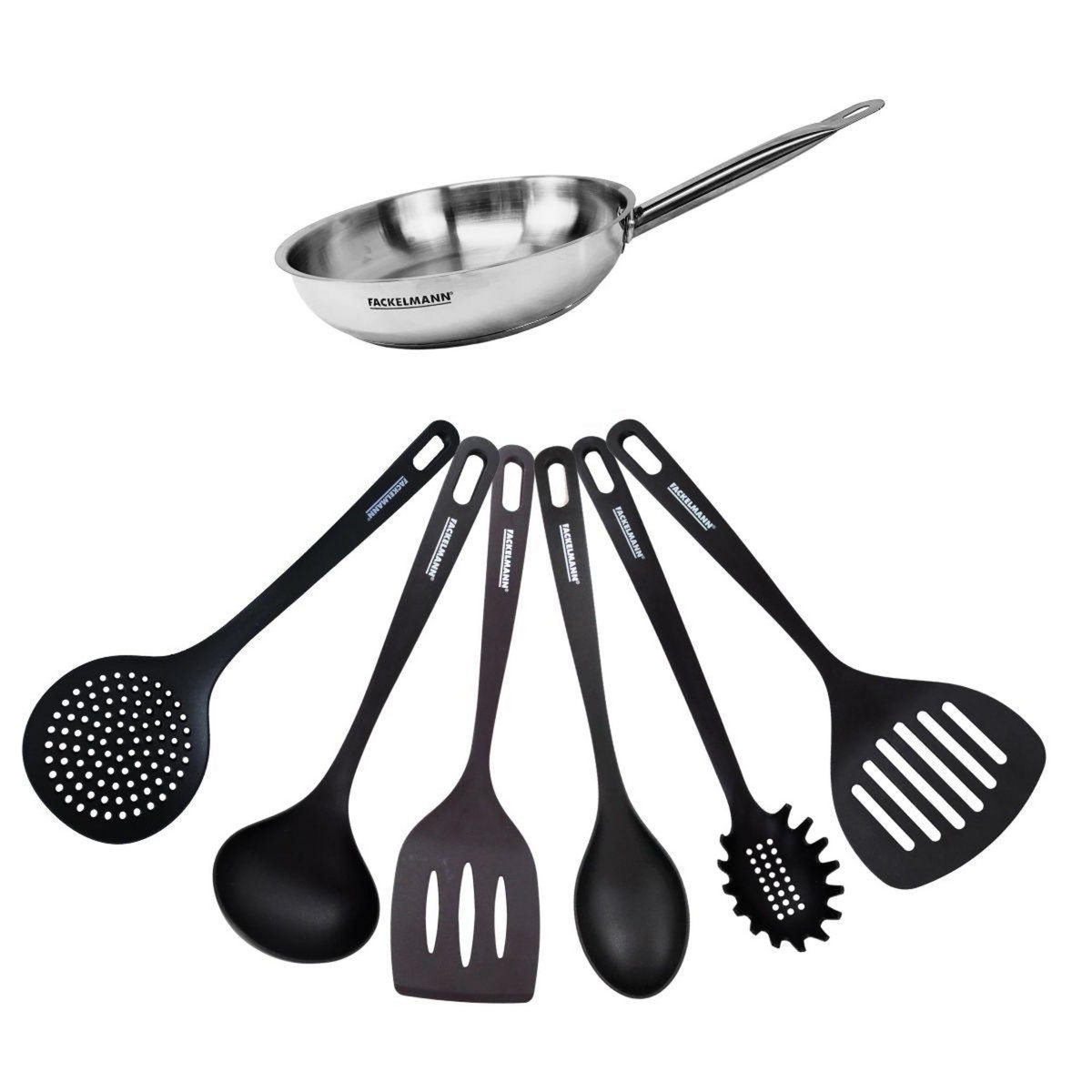 Fackelmann Set de 1 poêle 20 cm en inox et 6 ustensiles Fackelmann Eterna