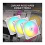 Voir la diapositive 2 : Corsair Pack de 3 ventilateurs ARGB 120mm - CORSAIR - RS120 - Blanc