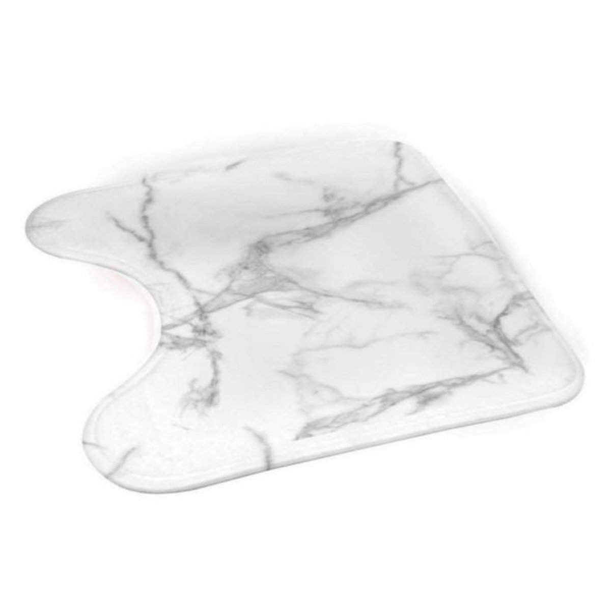 Paris Prix Tapis Contour WC  Effet Marbre  45x45cm Blanc