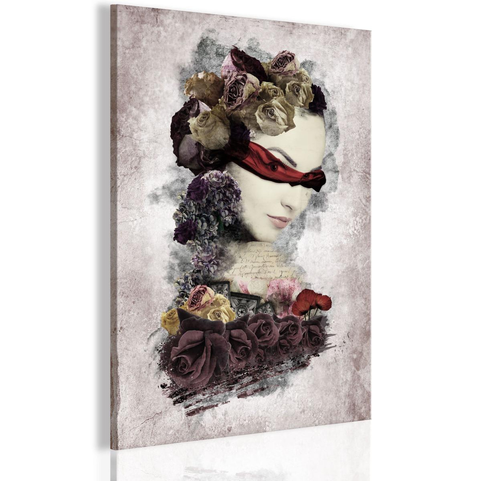 Paris Prix Tableau imprimé  femme mystérieuse. Coloris disponibles : Multicolore