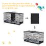 Voir la diapositive 6 : PAWHUT PawHut Cage à oiseaux dim. 59,5L x 29,8I x 35,3H cm mangeoires perchoirs 4 portes plateau excrément amovible + poignée transport métal PP noir