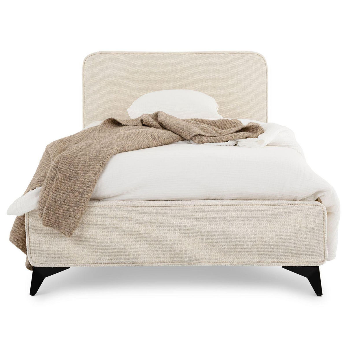 IDIMEX Lit simple LEVERDA 90 x 190 cm, revêtement en tissu