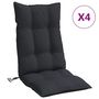 Voir la diapositive 2 : VIDAXL Coussins de chaise a dossier haut lot de 4 noir tissu oxford