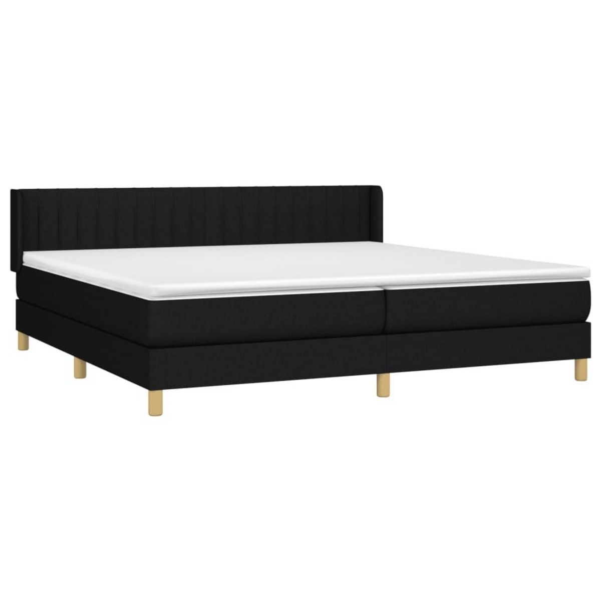 VIDAXL Sommier a lattes de lit avec matelas Noir 200x200 cm Tissu