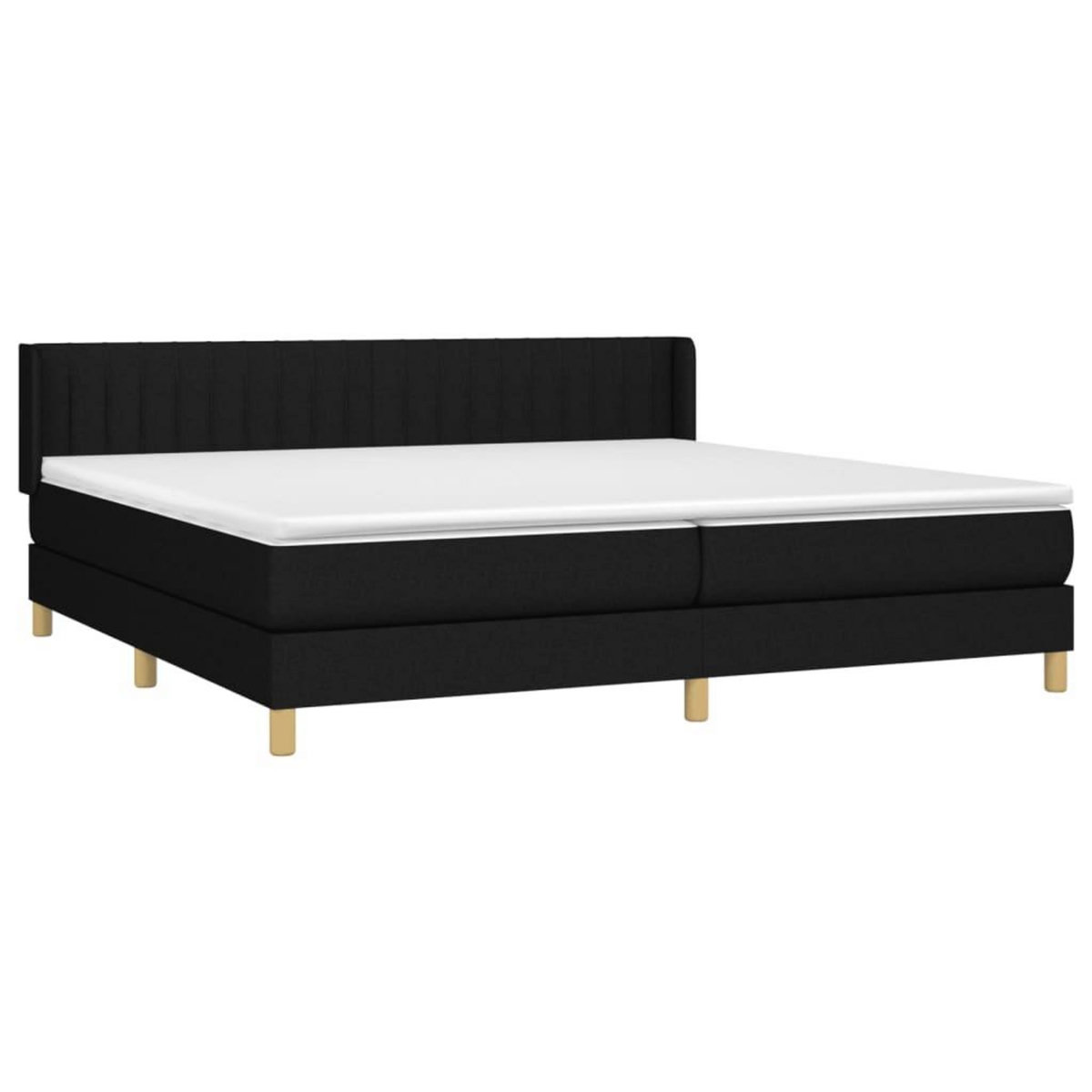 VIDAXL Sommier a lattes de lit avec matelas Noir 200x200 cm Tissu