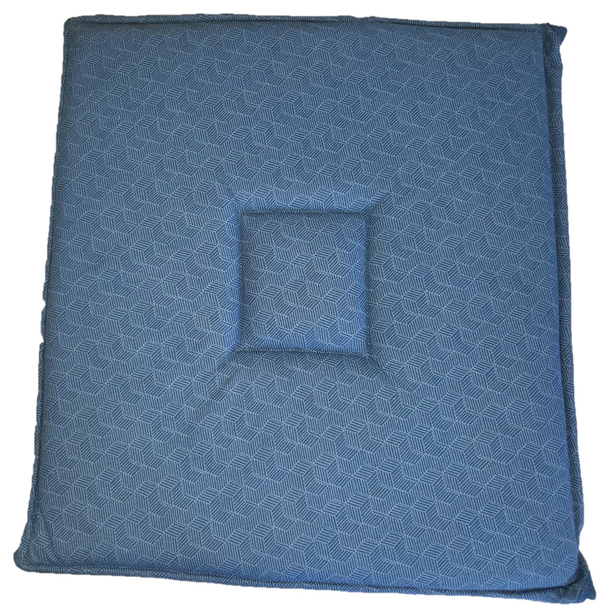 Eden Galette de chaise 38 x 38 cm geo lift bleu