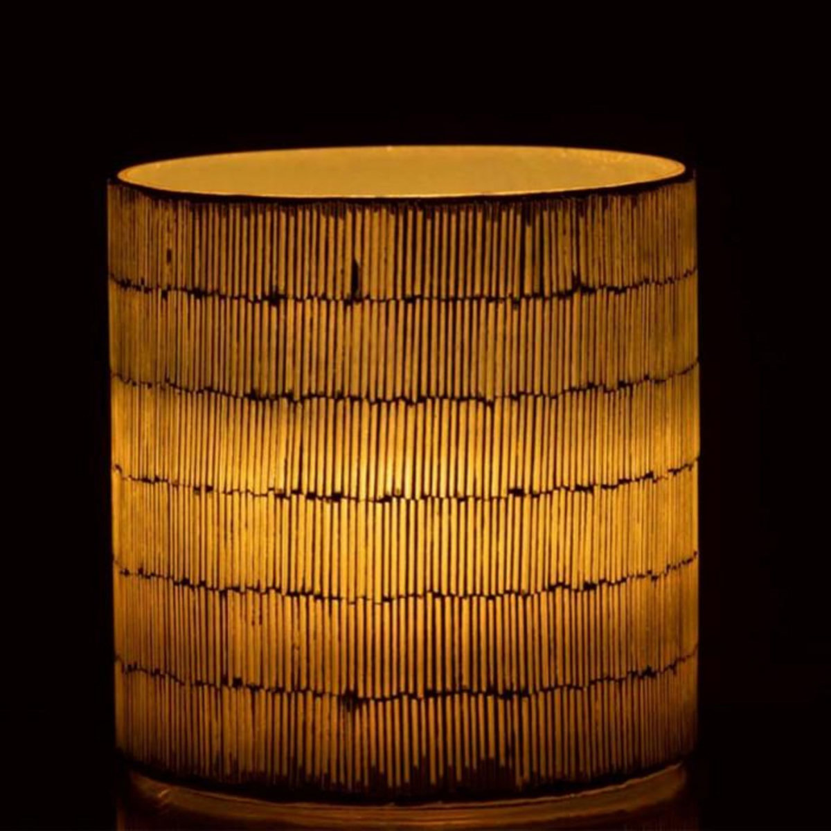 Paris Prix Photophore Déco en Verre  Mosaïque  16cm Gris