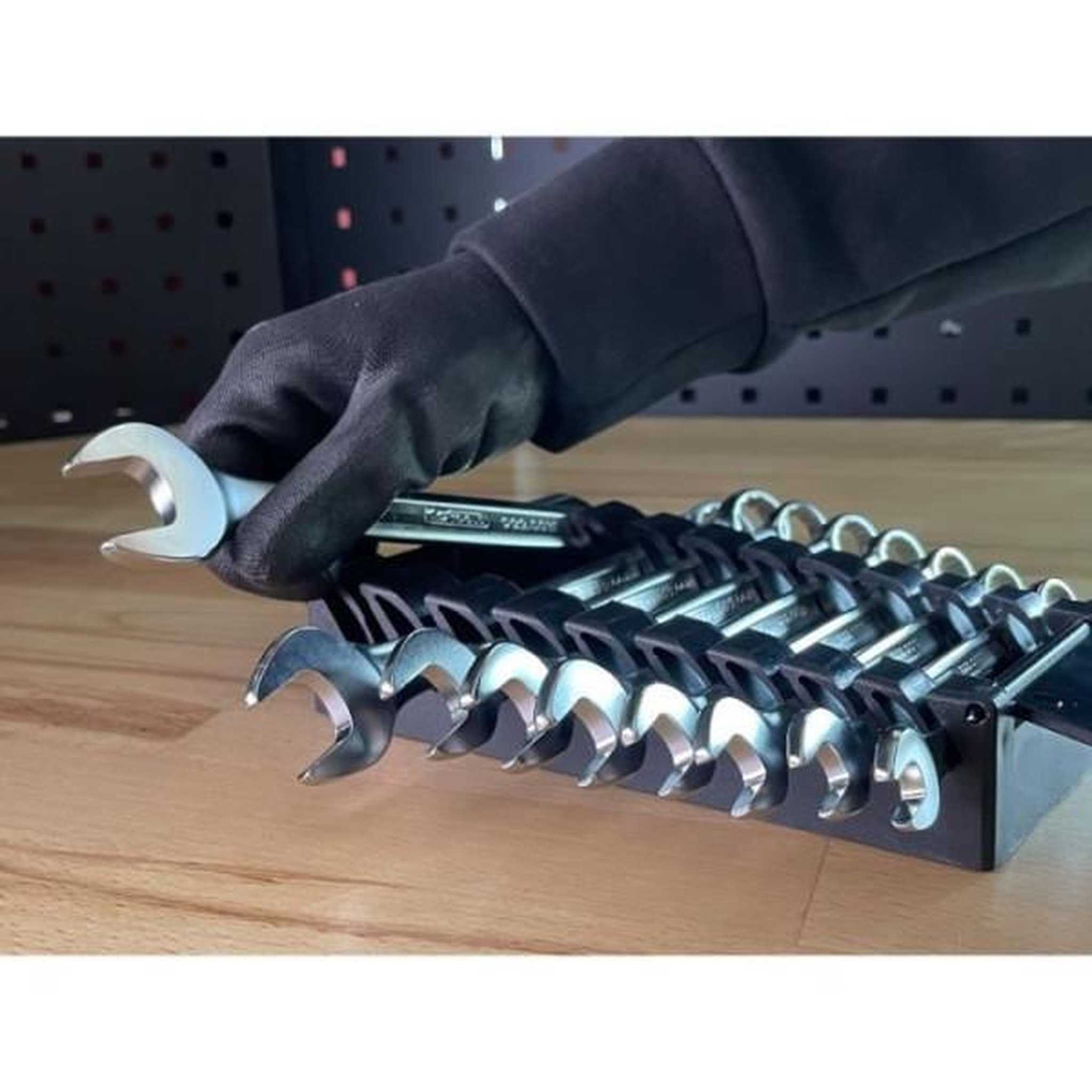 Voir la diapositive 5 : Ks Tools Jeu de 9 clés mixtes métriques - ks tools - 922.0043 - clé plate a cliquet en boite - 8 a 19 mm - angle de fourche oeil incli