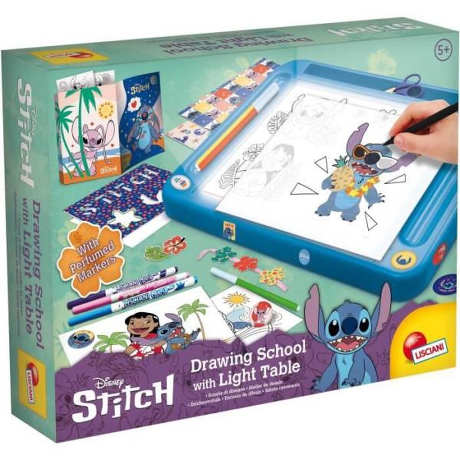 Kit de dessin LISCIANIGIOCHI STITCH Table lumineuse Modèles Feutres - vue 5
