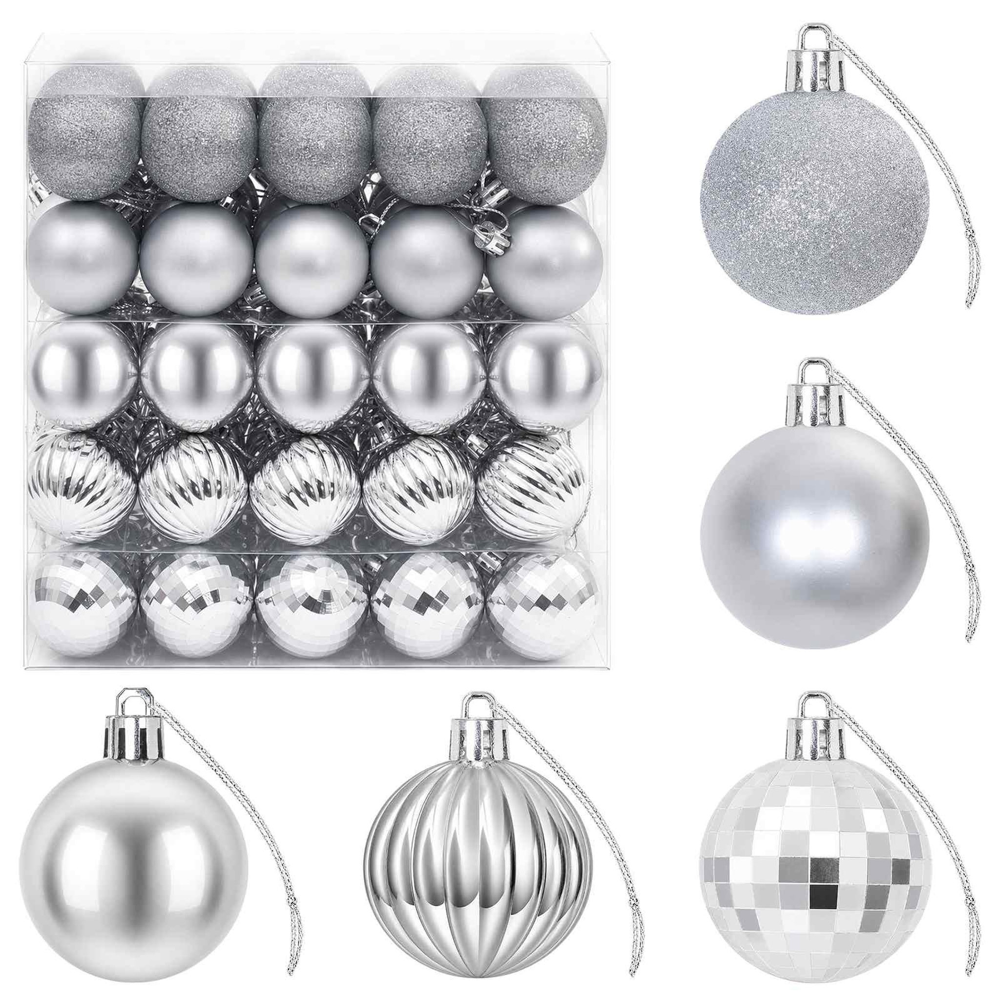 VIDAXL Ensemble de boules de Noël 100 pc Argente 4 cm Polystyrene