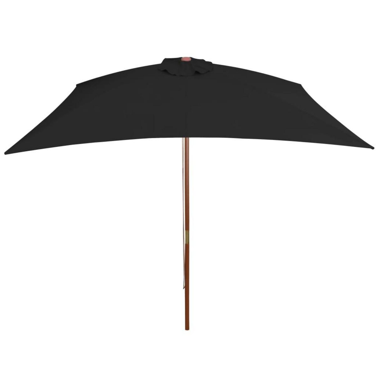 VIDAXL Parasol de jardin avec mat en bois noir 200x300 cm