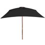 Voir la diapositive 3 : VIDAXL Parasol de jardin avec mat en bois noir 200x300 cm