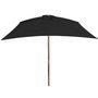 Voir la diapositive 3 : VIDAXL Parasol de jardin avec mat en bois noir 200x300 cm