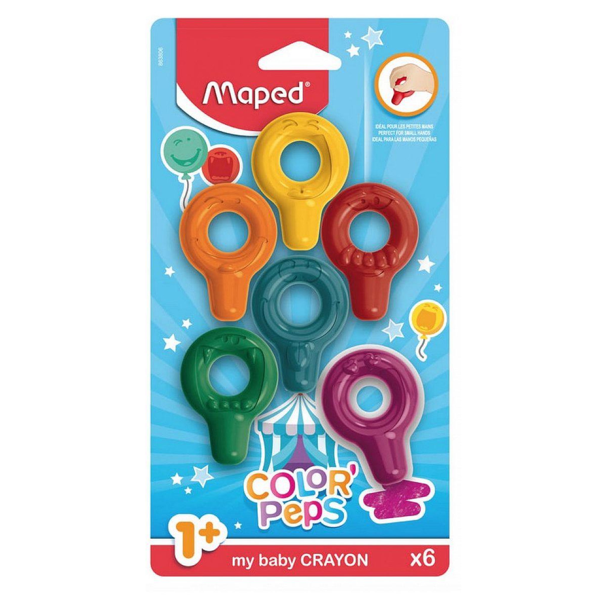 MAPED Boite de 6 crayons pour bebe