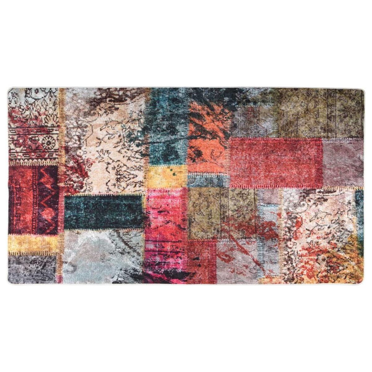 VIDAXL Tapis lavable antiderapant Patchwork 190x300 cm multicolore