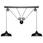 ATMOSPHERA Lampe de Plafonnier 2 Têtes  Ezio  120cm Noir