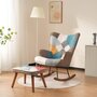 Voir la diapositive 2 : MERAX Rocking Chair Avec Repose-pieds Multicolore