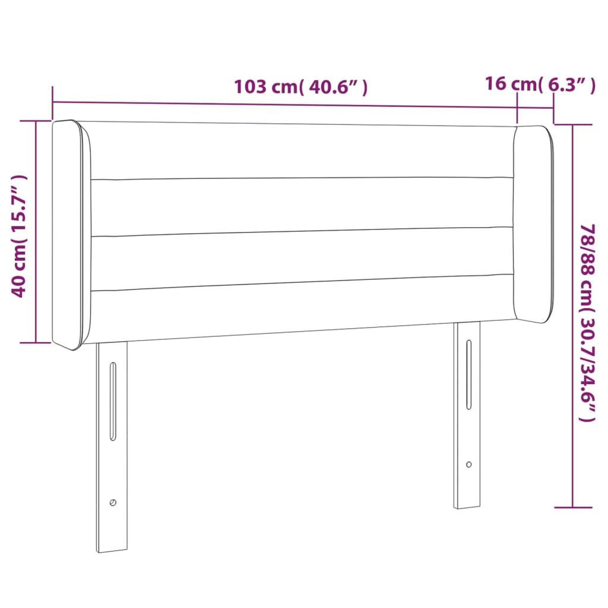 Voir la diapositive 6 : VIDAXL Tete de lit a LED Gris clair 103x16x78/88 cm Tissu