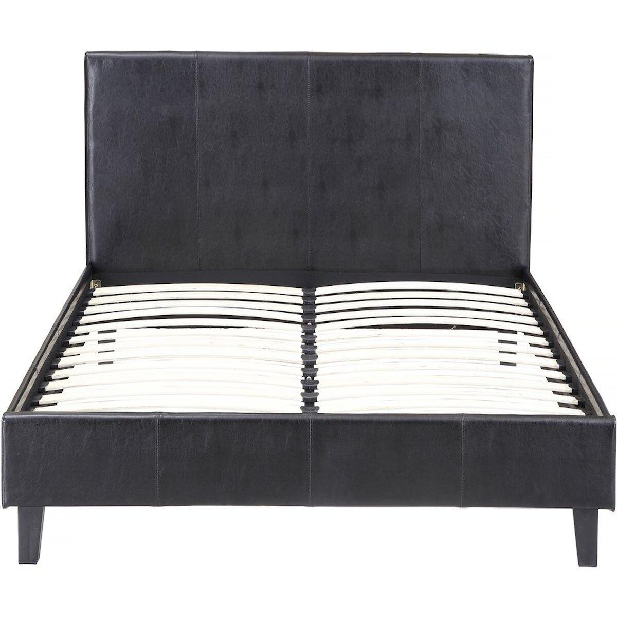 Habitat et Jardin Lit  Lina  - 140 x 190 cm - Noir