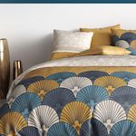 ATELIER DU COTON Parure housse de couette 100%coton 57fils maka. Coloris disponibles : Jaune