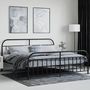 Voir la diapositive 4 : VIDAXL Cadre de lit metal sans matelas avec pied de lit noir 200x200cm
