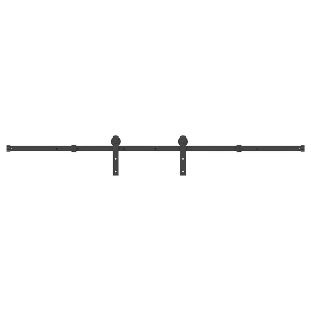 VIDAXL Kit de quincaillerie de porte coulissante 213,5 cm acier noir