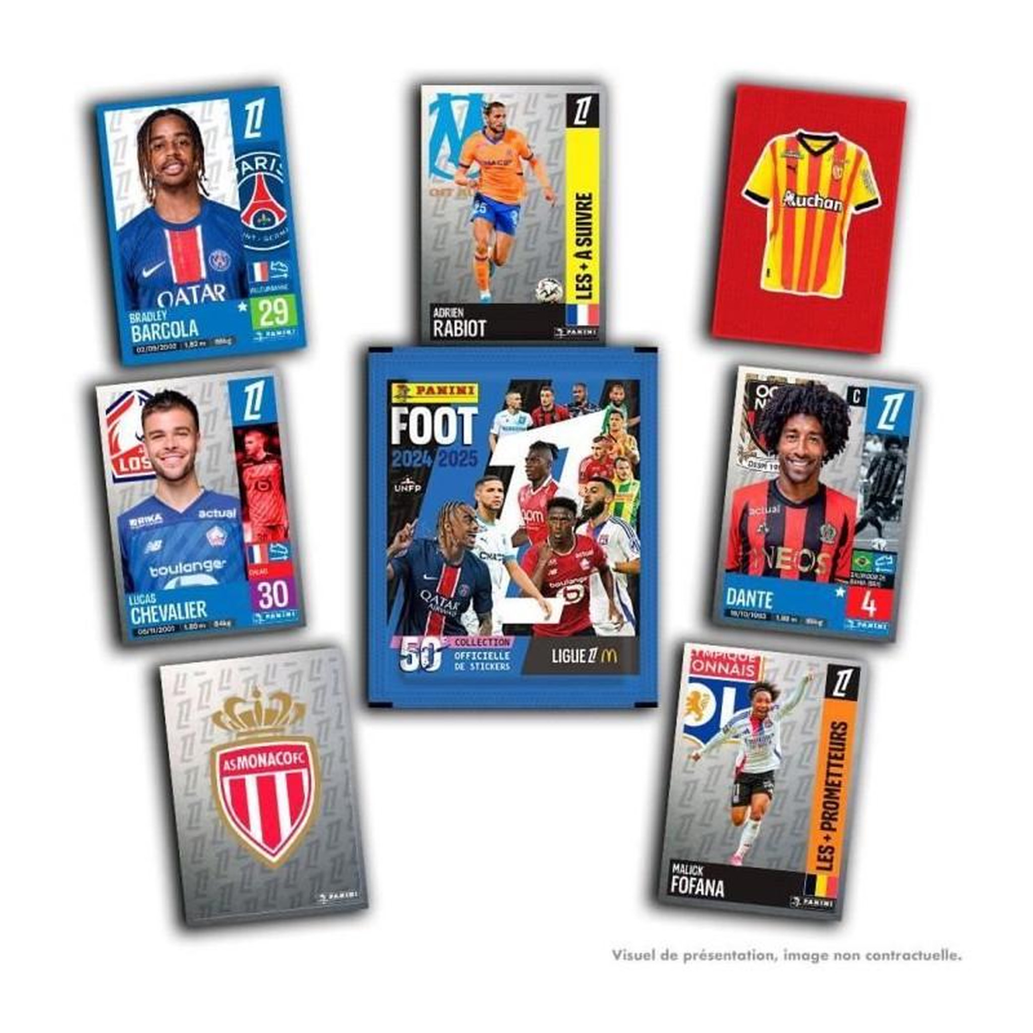 Voir la diapositive 5 : Panini Carte à collectionner Panini Foot 2024 2025 Ligue 1 McDonald s Blister 8 pochettes + 1 sticker EL