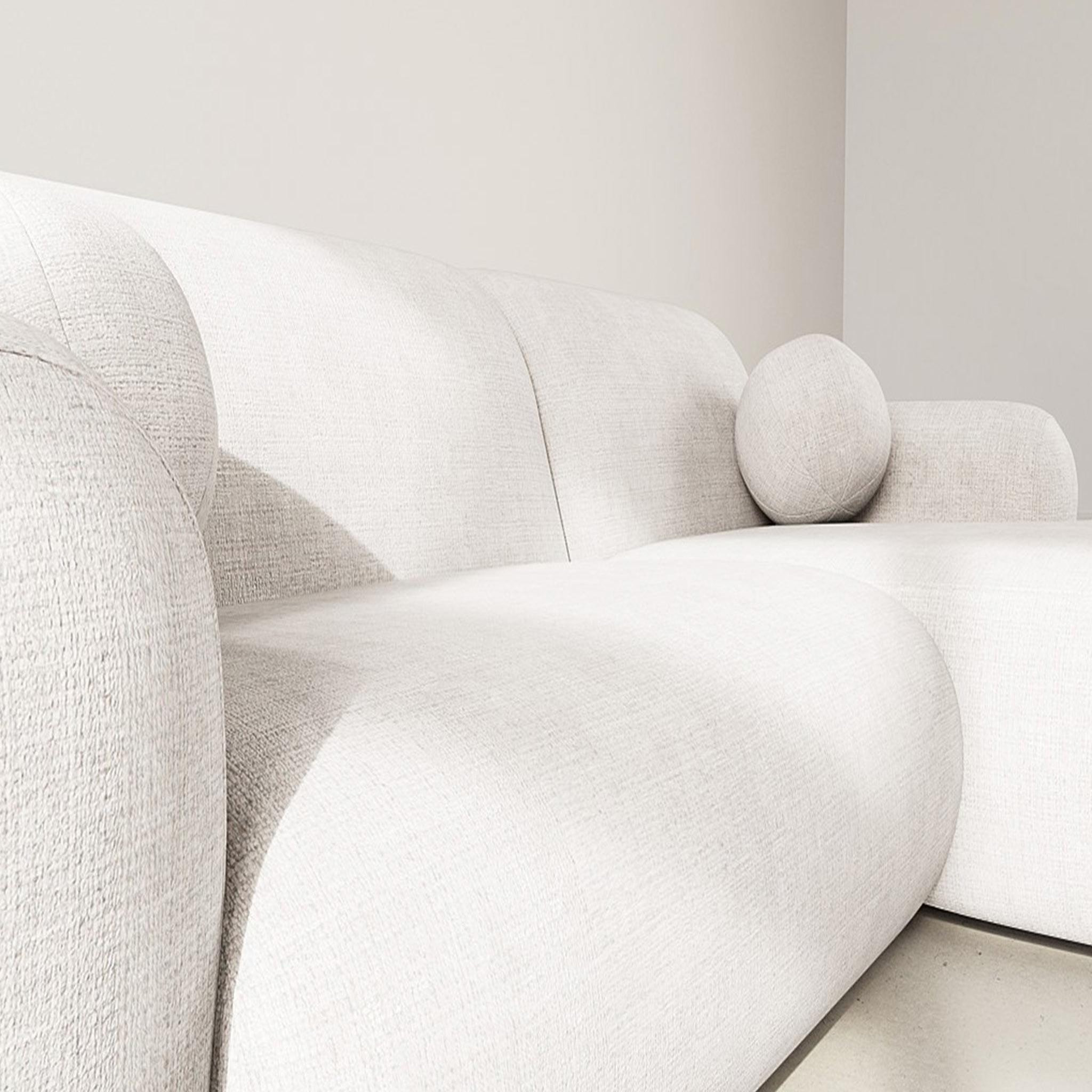 Voir la diapositive 4 : LISA DESIGN Louise - canapé d'angle droit 4 places en velours texturé
