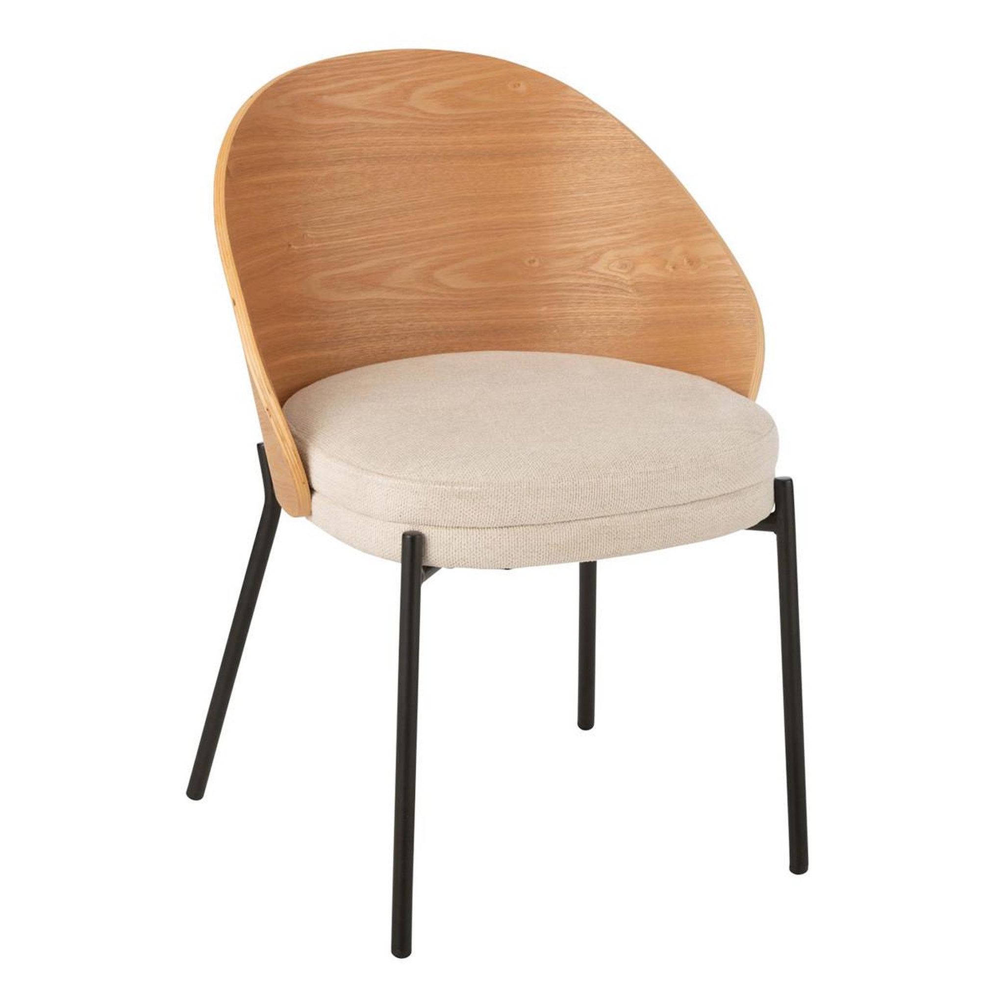 J-LINE Chaise design  lone  74cm naturel & beige