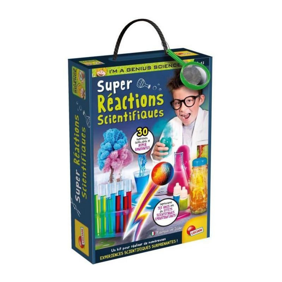 LISCIANI GIOCHI Laboratoire des super réactions - Kit Scientifique - I'M A GENIUS - 30 Expériences, Effets surprenants